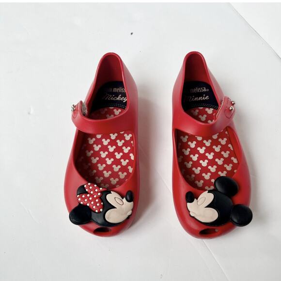 Mini Melissa Mickey + Minnie Ballet Flats Size 10 - Picture 2 of 11